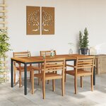 Table de jardin vidaXL 200x90x75 cm en bois solide d'acacia et métal