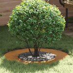 vidaXL adapté pour anneau d'arbre plat Marron Ø40 / 70 cm Acier Corten