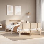 vidaXL Lit bibliothèque sans matelas 140x200 cm bois massif de pin