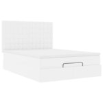 VidaXL Cadre de lit ottoman avec matelas blanc 140x200 cm similicuir