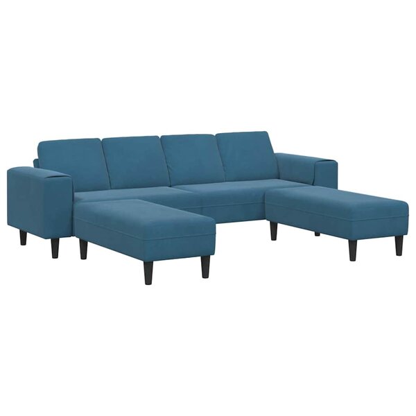 Ensemble de Canapés 3 Pièces Bleu Velours
