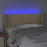 vidaXL Tête de lit à LED Crème 83x16x78/88 cm Tissu