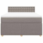 vidaXL Sommier à lattes de lit avec matelas Taupe 140x190 cm Tissu