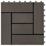 vidaXL Carreau de terrasse 11 Pièces Marron foncé 30 x 30 cm WPC