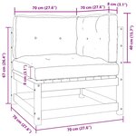 vidaXL Canapé 2 places de jardin et coussins Blanc Bois de pin massif
