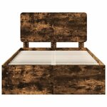 vidaXL Cadre de lit Chêne fumé 120 x 190 cm Bois de pin massif