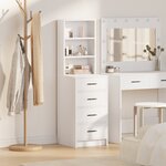Highboard vidaXL Blanc 40x41x135 cm Bois d'ingénierie