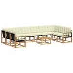 vidaXL Ensemble de canapés d'extérieur 11 pc Blanc et crème