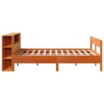 vidaXL Lit bibliothèque sans matelas cire marron 135x190 cm pin massif