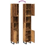 vidaXL Armoire de salle de bain vieux bois 30x30x190cm bois ingénierie
