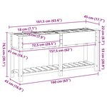 vidaXL Jardinière avec Grilles 161x43x76 cm Bois Massif de Sapin