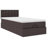 vidaXL Cadre de lit ottoman avec matelas marron foncé 80x200 cm tissu