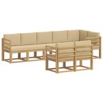 vidaXL Ensemble de canapés d'extérieur 8 pc Blanc et Beige Polyester