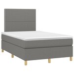 vidaXL Sommier à lattes de lit et matelas et LED Gris foncé 120x200 cm