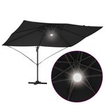 vidaXL Parasol déporté - Noir Polyester  Acier enduit Grand
