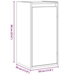 vidaXL Armoire murale Marron miel 30x30x60 cm Bois de pin massif