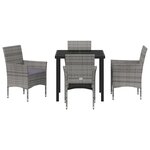 vidaXL Ensemble de salle à manger pour jardin 5 Pièces Gris polyrotin