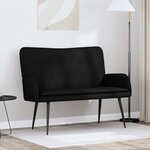vidaXL Sofa 2 places Noir 115 x 61 x 87 cm Tissu