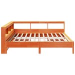 vidaXL Lit bibliothèque sans matelas cire marron 200x200 cm pin massif