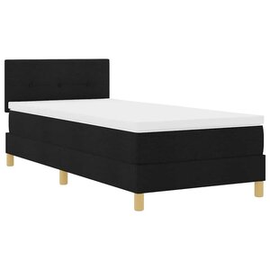 vidaXL Lit à ressort LED avec matelas avec LED Noir 90 x 200 cm tissu