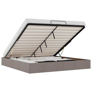 VidaXL Cadre de lit ottoman sans matelas taupe 160x200 cm tissu