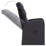 vidaXL Ensemble à manger de jardin avec coussins 9 Pièces noir