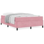 vidaXL Cadre de lit avec matelas Rose et blanc 160 x 200 cm Velours
