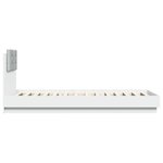 vidaXL Cadre de lit avec tête de lit et lumières LED blanc 100x200 cm