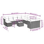vidaXL Salon de jardin avec coussins 12 Pièces beige résine tressée