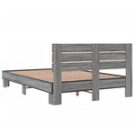 vidaXL Cadre de lit sonoma gris 120x200 cm bois d'ingénierie et métal