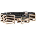 vidaXL Salon de jardin 7 Pièces avec coussins bois de pin massif