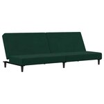 vidaXL Canapé-lit à 2 places avec repose-pied vert foncé velours