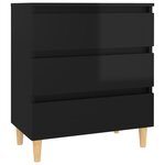vidaXL Buffet Noir brillant 60x35x69 cm Bois d’ingénierie