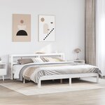 vidaXL Cadre de lit avec tête de lit sans matelas blanc 200x200 cm