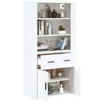 vidaXL Buffet haut Blanc Bois d'ingénierie