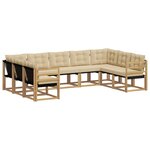 vidaXL Ensemble de canapés d'extérieur 9 pc Blanc et Beige