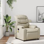 vidaXL Fauteuil de massage inclinable crème similicuir