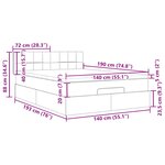 vidaXL Lit ottoman avec matelas taupe 140x190 cm tissu
