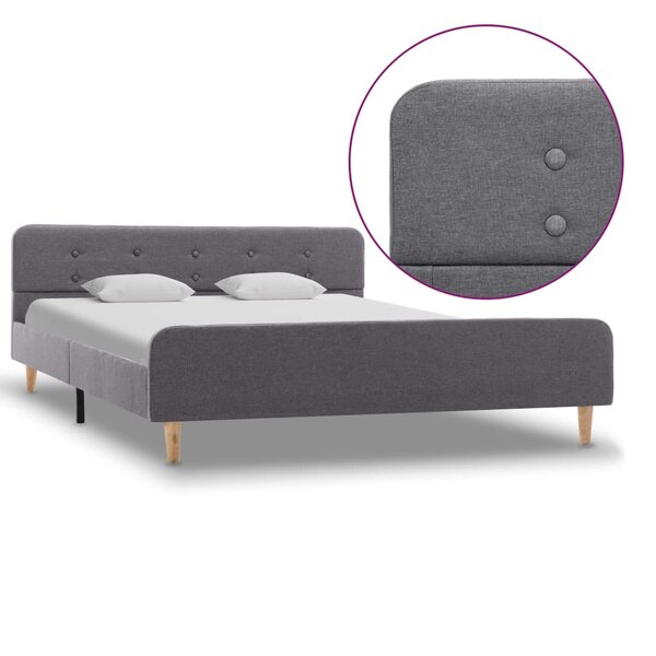 vidaXL Cadre de lit Gris clair Tissu 160 x 200 cm
