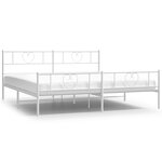 vidaXL Cadre de lit métal sans matelas et pied de lit blanc 200x200 cm