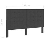 vidaXL Tête de lit touffetée Gris foncé Tissu 180x200 cm