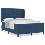 vidaXL Lit ressort bleu avec matelas  140 x 200 cm en tissu.