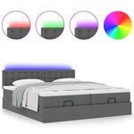 VidaXL Cadre de lit ottoman avec matelas gris foncé 200x200cm tissu