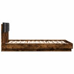 vidaXL Cadre de lit avec LED sans matelas chêne fumé 150x200 cm