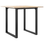 vidaXL Table à manger cadre en O 80x80x75 cm bois de pin massif fonte