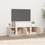 vidaXL Meuble TV Blanc 140x40x40 cm Bois de pin massif