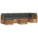 vidaXL Ensemble de canapés d'extérieur 8 pc Naturel et Anthracite
