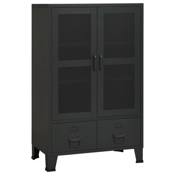 vidaXL Coffre de rangement industriel Noir 70x40x115 cm Métal