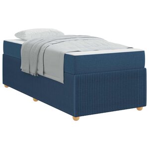 vidaXL Cadre de lit avec matelas Bleu 80 x 200 cm tissu