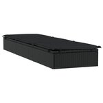 vidaXL Chaise longue 1 pc avec coussin noir 201x55x62cm résine tressée